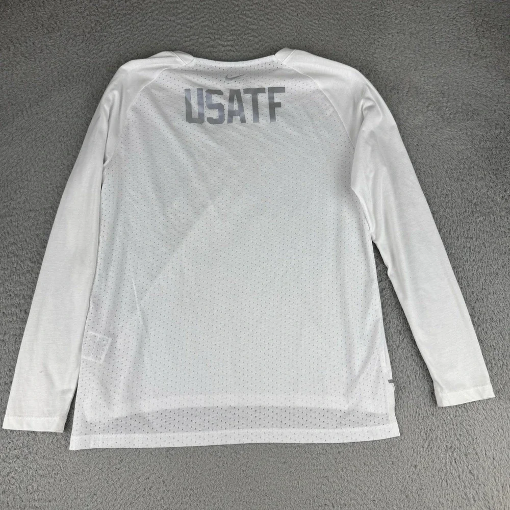 Nike Dri Fit Breathe Tailwind Running‎ Shirt Long Sleeve Usatf Womens Medium M